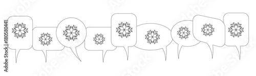 Sprechblasen - Schneeflocke schwarz