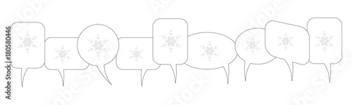 Sprechblasen - Schneeflocke grau