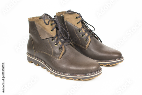 Winter brown boots leather