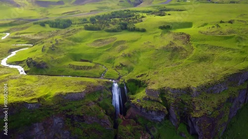 Luftaufnahme Island Wasserfall Gljufrabui
