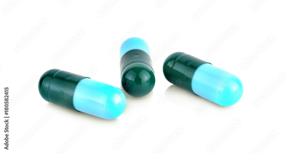 capsules isolated on white background capsules isolated on white background