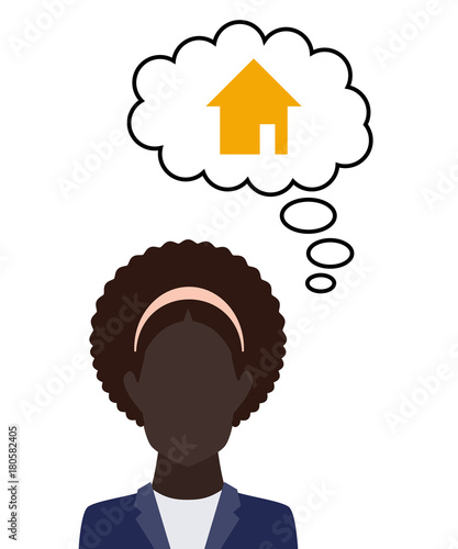 Person denkt an Haus