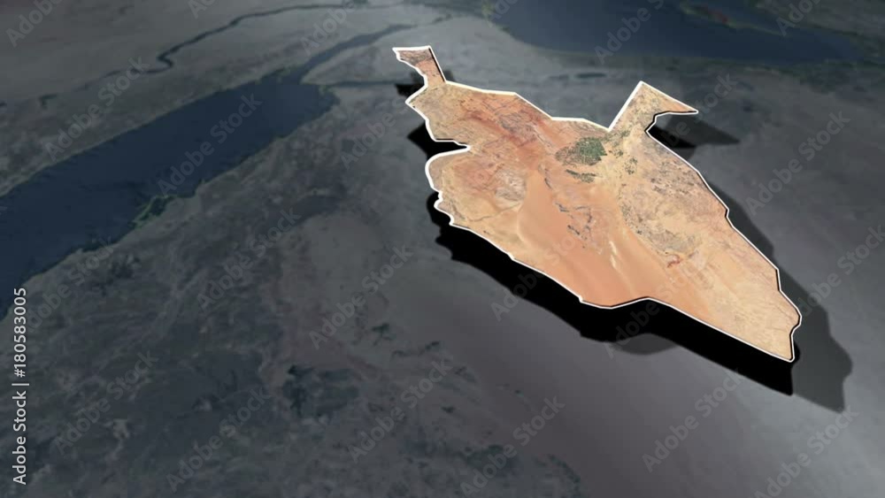 AlJawf region Animation Map Regions of Saudi Arabia StockVideo