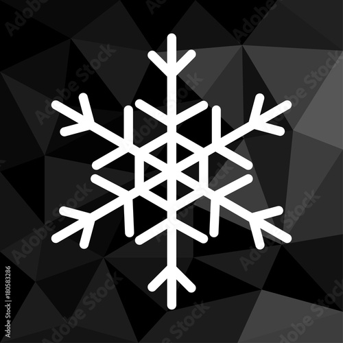 Schnee - Icon mit geometrischem Hintergrund schwarz