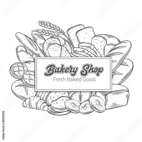 Food template banners with bread