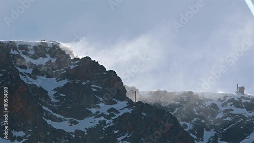 Blizzard drifting snow photo