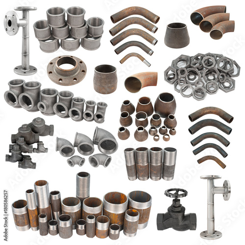 set of iron pipe fittings photo