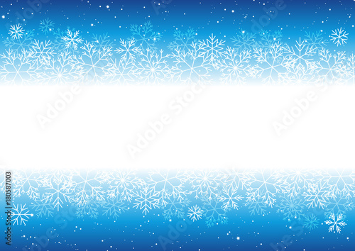 Christmas background with snowflakes border