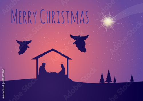 Christmas nativity scene of baby Jesus