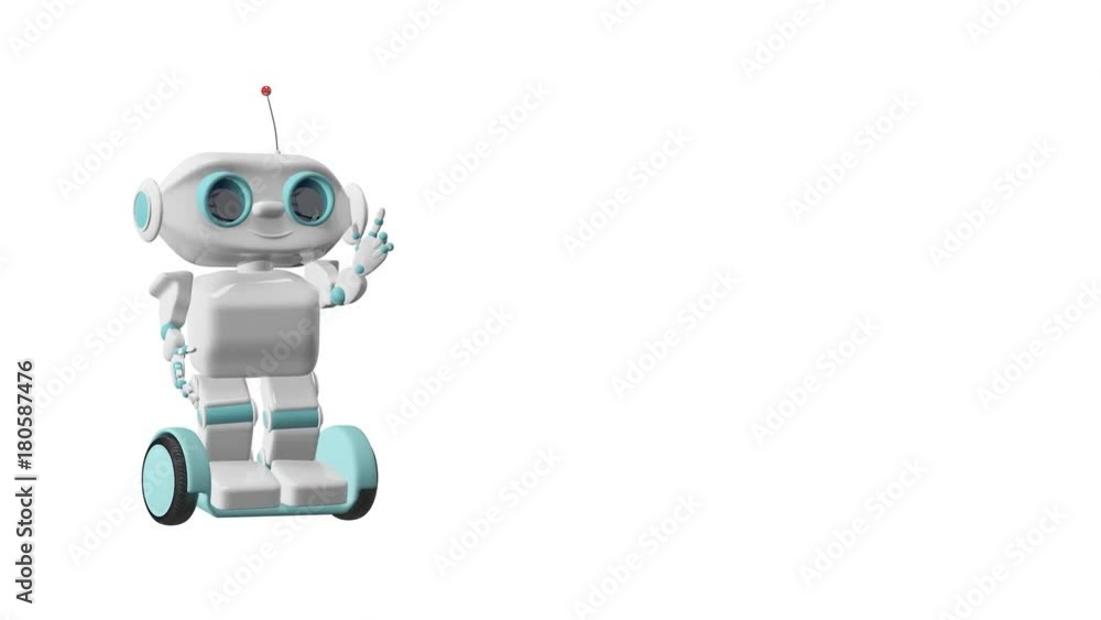 3D Animation Little White on Scooter Represents with Alpha Channel 3D Animation Little White on Scooter Represents with Alpha Channel