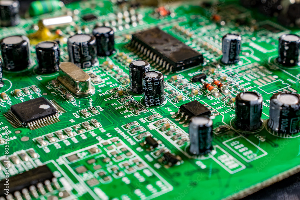 Detail of an electronic printed circuit Detail of an electronic printed circuit