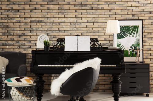 Grand piano in cozy home in...