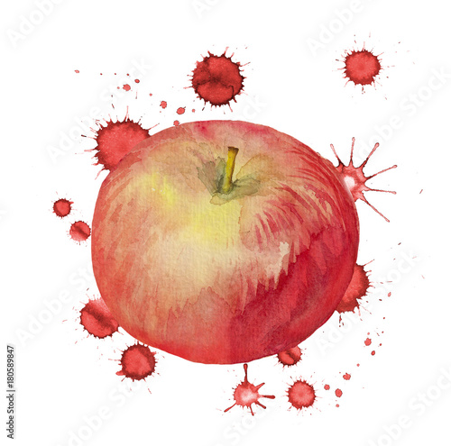 red apple with paint blots © shoshina