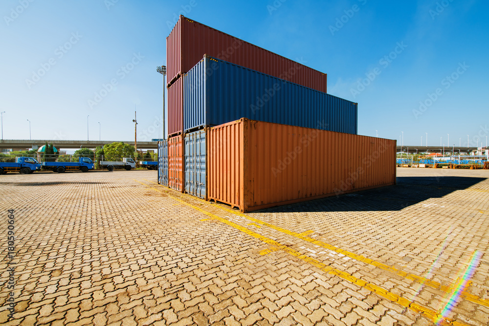 Fototapeta premium Industrial Container yard for Logistic Import Export business
