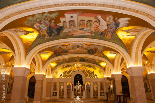 Belgrade, Serbia - October 24, 2017: The Serbian Orthodox Christian Church of St Sava built