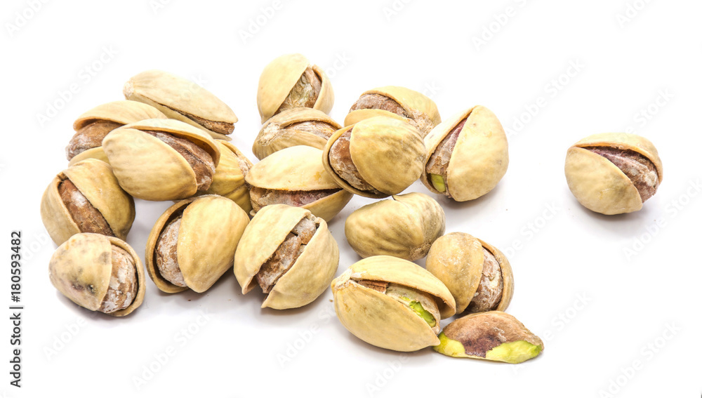 Pistachio nuts isolated on white background. Pistachio nuts isolated on white background.