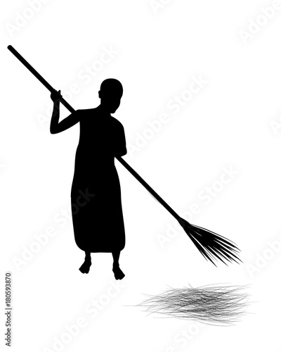 silhouette novice shape sweep garbage vector design