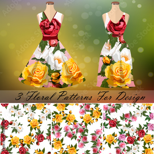 Dress with an trendy rose design