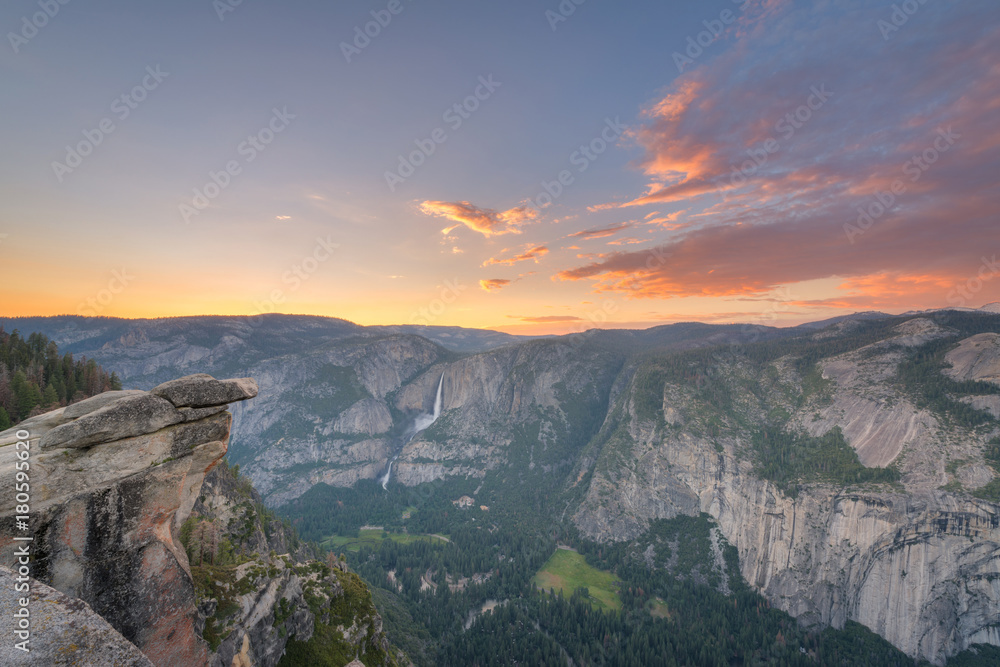 Colorful Sunset From Glacier Point In Yosemite 