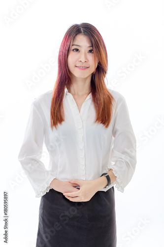 Asian businesswoman in semi-casual suit