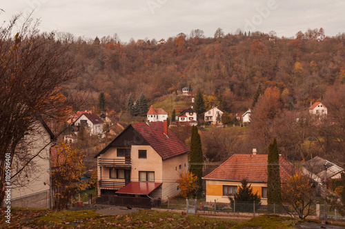 Hungarian town autumn scene