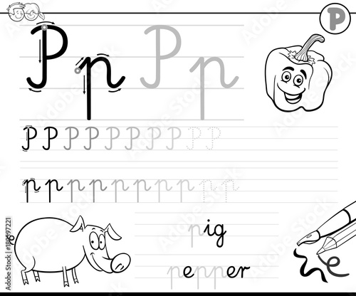 learn to write letter P workbook for kids