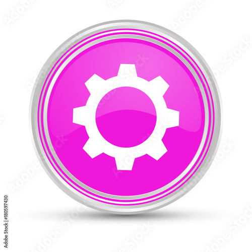 Pinker Button - Zahnrad
