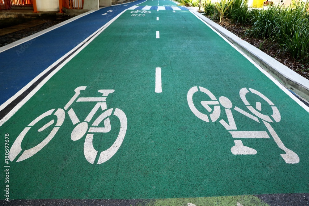 Naklejka premium Bike path in Brisbane, Queensland Australia 
