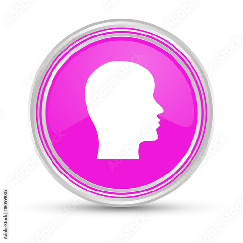 Pinker Button - Kopf im Profil