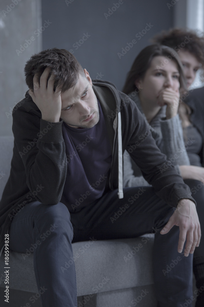Sad man with alcohol addiction Sad man with alcohol addiction