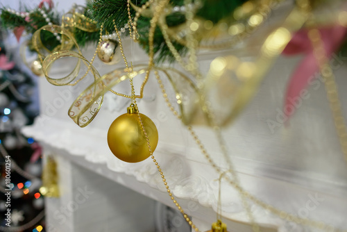  Christmas ball over the fireplace