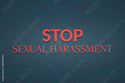 Stop sexual harassment background banner illustration with red text