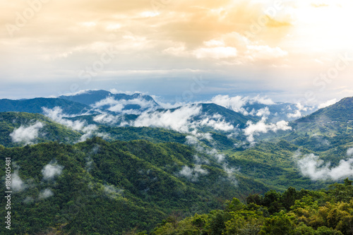 Mountains with mist in Thailand