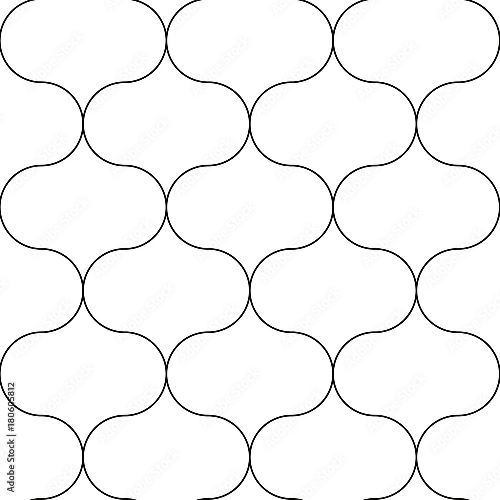 Seamless pattern, black and white curved symmetry shape , net or web Seamless pattern, black and white curved symmetry shape , net or web