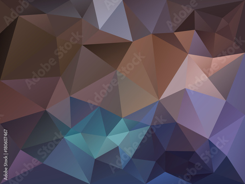 vector abstract irregular polygon background with a triangle pattern in brown, purple and dark blue color