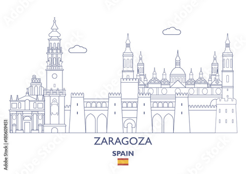Zaragoza City Skyline, Spain