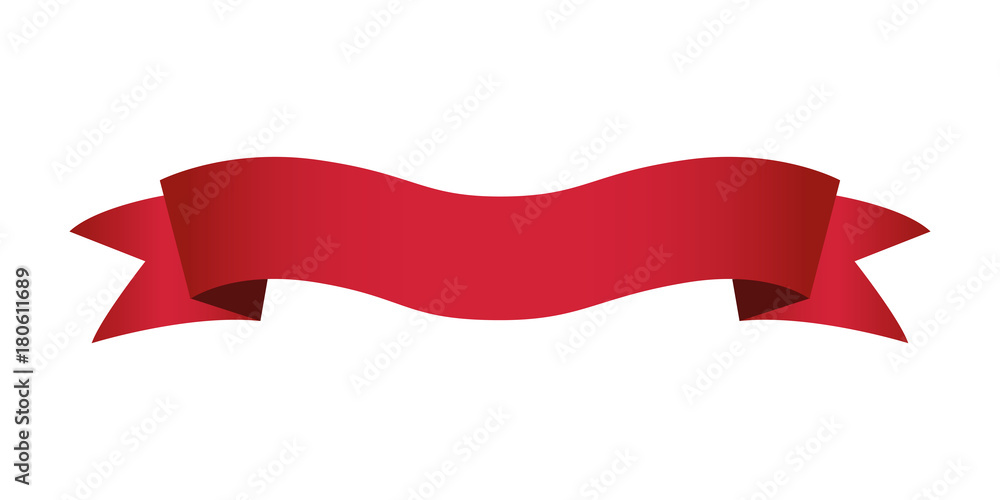 single red ribbon banner in white background single red ribbon banner in white background
