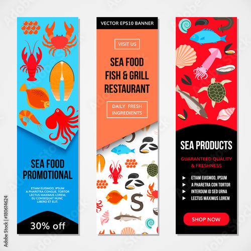 Seafood and fish icons