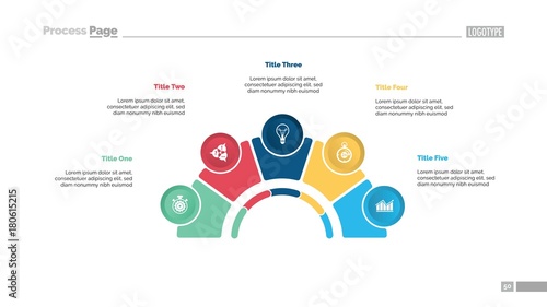 Process Chart with Five Elements Slide