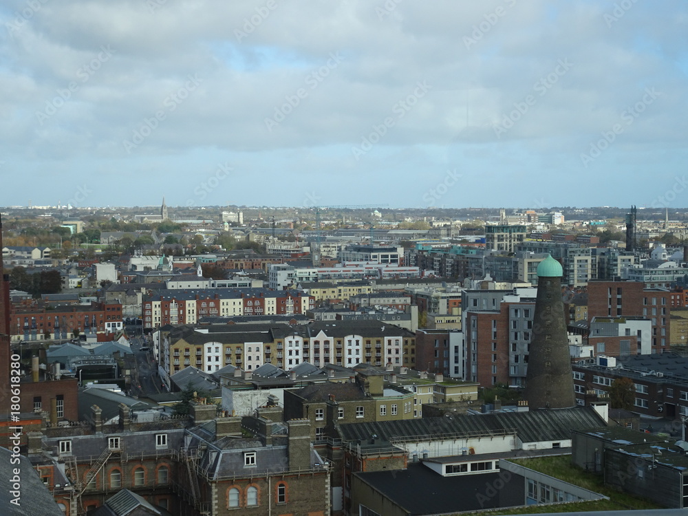 Fototapeta premium View over Dublin City in Ireland, Europe