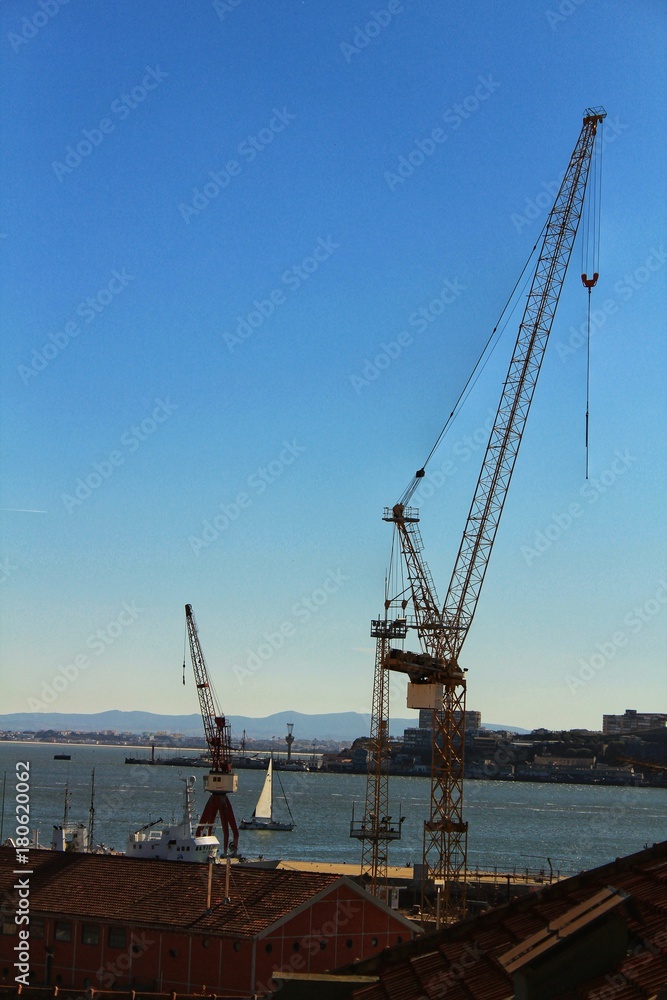 Cranes working on the dock Cranes working on the dock