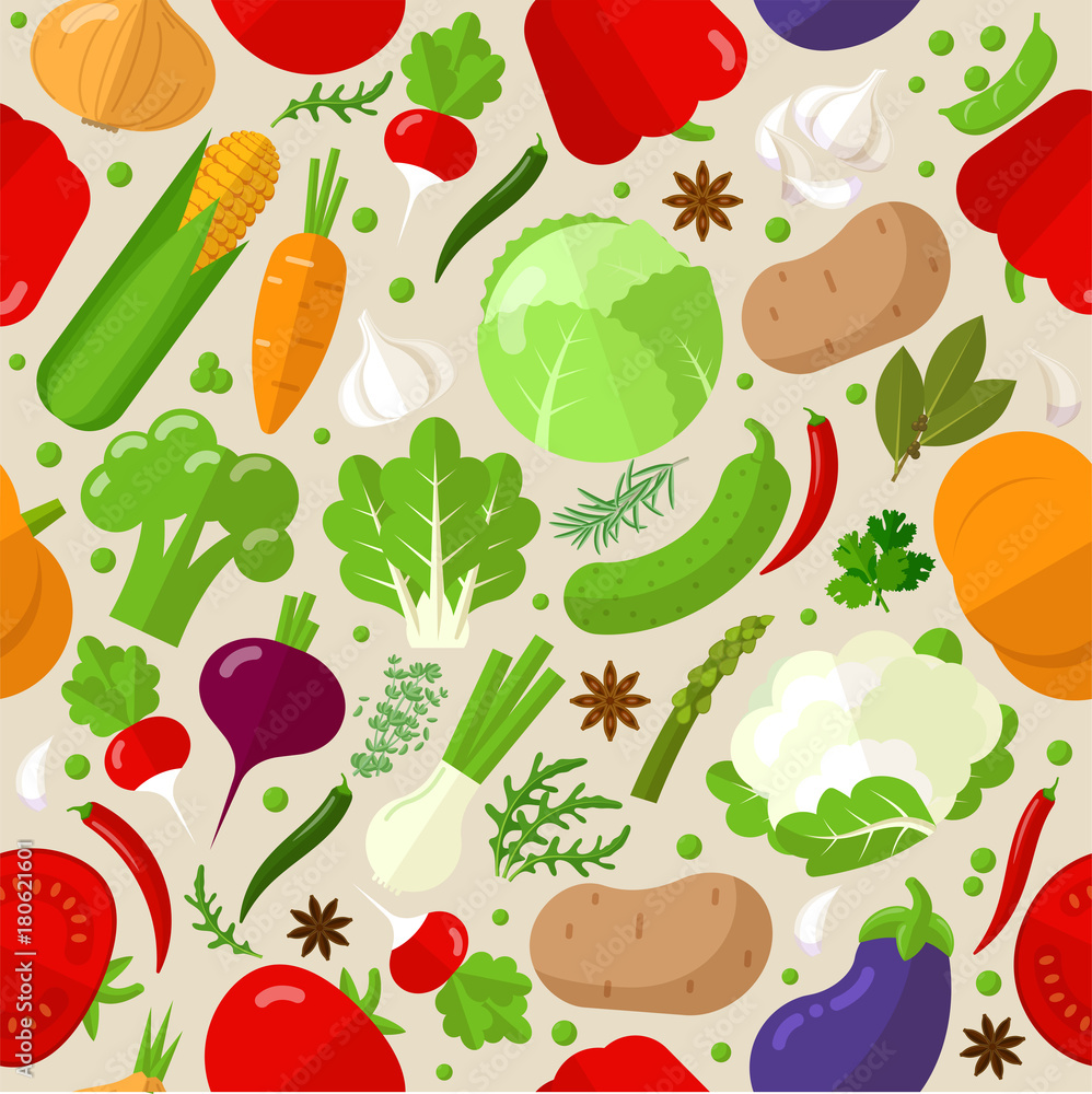 vegetables vector seamless pattern vegetables vector seamless pattern