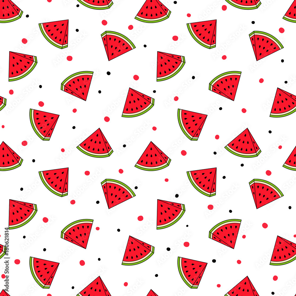 Watermelon Seamless Pattern, Vector illustration Watermelon Seamless Pattern, Vector illustration