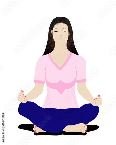 lovely lady meditation vector design