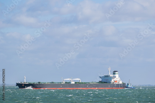 Oil tanker sailing on the Solent bound for Fawley. For the Esso refinery the biggest in Europe. photo