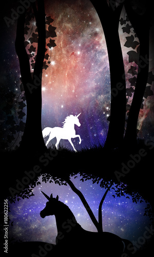 Black and White Unicorn cartoon characters in the real world silhouette art photo manipulation