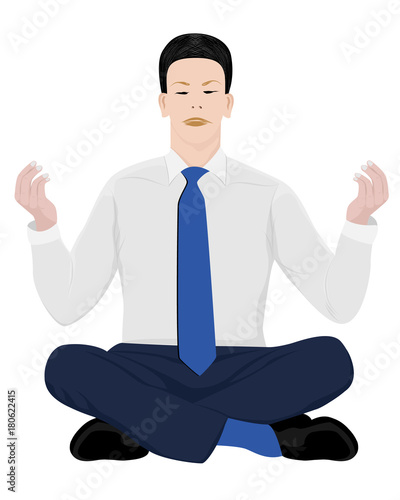 business man meditation vector design