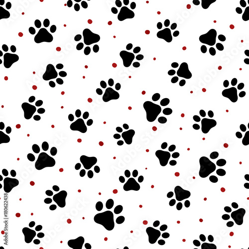 Paw Seamless Pattern Vector
