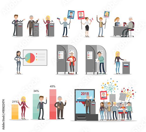 People voting set.