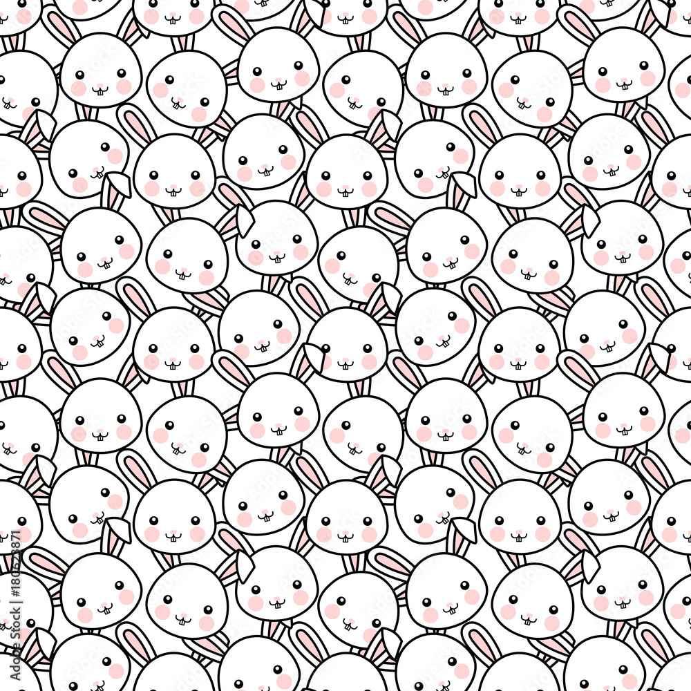 Rabbit Seamless Pattern Background, Easter Vector illustration Rabbit Seamless Pattern Background, Easter Vector illustration